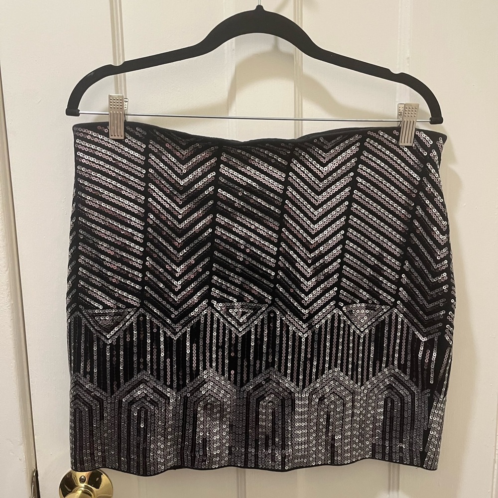 Express Sequin Mini Pencil Skirt